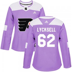Women's Adidas Philadelphia Flyers Olle Lycksell Fights Cancer Practice Jersey - Purple Authentic