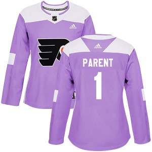 Women's Adidas Philadelphia Flyers Bernie Parent Fights Cancer Practice Jersey - Purple Authentic
