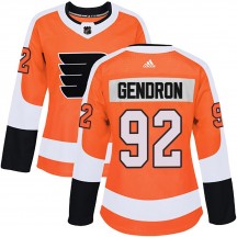 Women's Adidas Philadelphia Flyers Alexis Gendron Home Jersey - Orange Authentic
