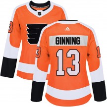Women's Adidas Philadelphia Flyers Adam Ginning Home Jersey - Orange Authentic