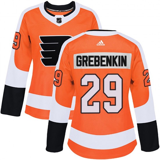 Women's Adidas Philadelphia Flyers Nikita Grebenkin Home Jersey - Orange Authentic