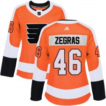 Women's Adidas Philadelphia Flyers Trevor Zegras Home Jersey - Orange Authentic
