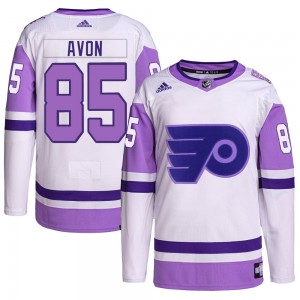 Adidas Philadelphia Flyers Jon-Randall Avon Hockey Fights Cancer Primegreen Jersey - White/Purple Authentic