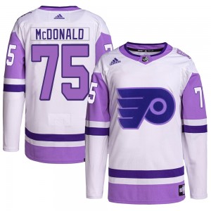 Adidas Philadelphia Flyers Hunter McDonald Hockey Fights Cancer Primegreen Jersey - White/Purple Authentic