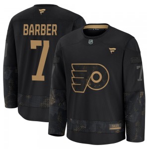 Youth Fanatics Philadelphia Flyers Bill Barber 2024 Military Appreciation Practice Jersey - Black Premium