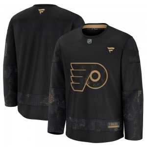 Youth Fanatics Philadelphia Flyers Blank ＃ 2024 Military Appreciation Practice Jersey - Black Premium