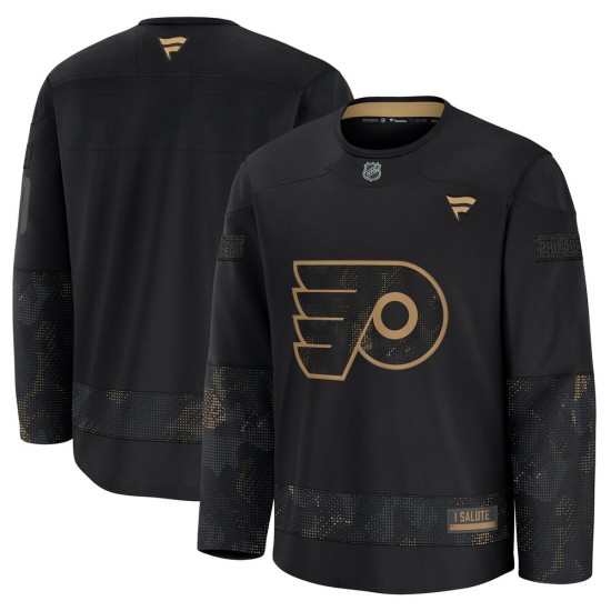 Youth Fanatics Philadelphia Flyers Blank ＃ 2024 Military Appreciation Practice Jersey - Black Premium