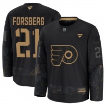 Youth Fanatics Philadelphia Flyers Peter Forsberg 2024 Military Appreciation Practice Jersey - Black Premium
