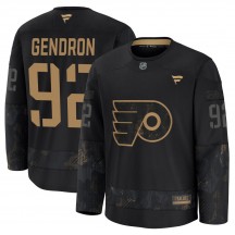 Youth Fanatics Philadelphia Flyers Alexis Gendron 2024 Military Appreciation Practice Jersey - Black Premium