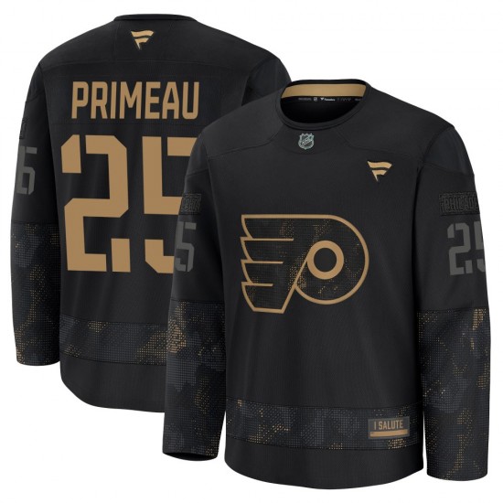 Youth Fanatics Philadelphia Flyers Keith Primeau 2024 Military Appreciation Practice Jersey - Black Premium