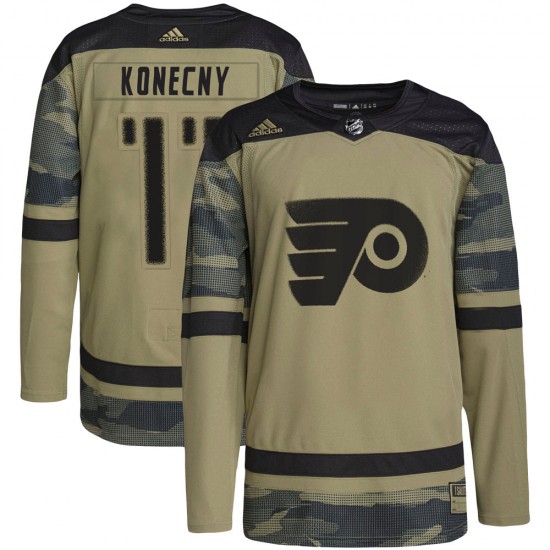 Youth Adidas Philadelphia Flyers Travis Konecny Military Appreciation Practice Jersey - Camo Authentic