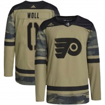 Youth Adidas Philadelphia Flyers Joseph Woll Military Appreciation Practice Jersey - Camo Authentic