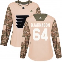 Women's Adidas Philadelphia Flyers Carson Bjarnason Veterans Day Practice Jersey - Camo Authentic
