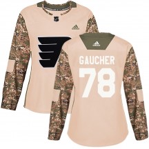 Women's Adidas Philadelphia Flyers Jacob Gaucher Veterans Day Practice Jersey - Camo Authentic