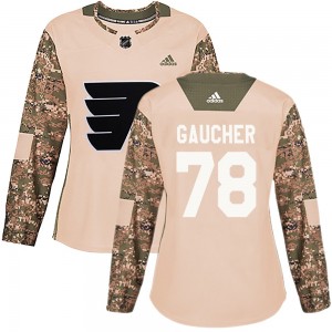 Women's Adidas Philadelphia Flyers Jacob Gaucher Veterans Day Practice Jersey - Camo Authentic