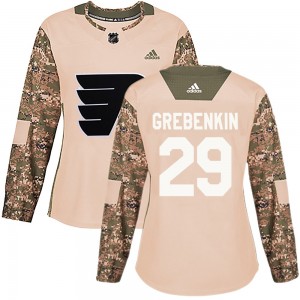 Women's Adidas Philadelphia Flyers Nikita Grebenkin Veterans Day Practice Jersey - Camo Authentic