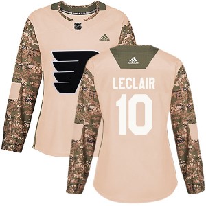 Women's Adidas Philadelphia Flyers John Leclair Veterans Day Practice Jersey - Camo Authentic