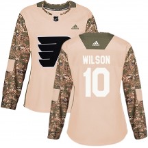 Women's Adidas Philadelphia Flyers Garrett Wilson Veterans Day Practice Jersey - Camo Authentic