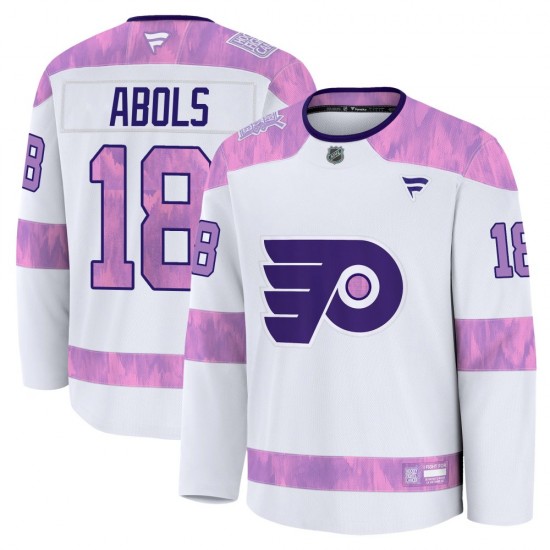 Fanatics Philadelphia Flyers Rodrigo Abols 2024 Hockey Fights Cancer Practice Jersey - White Premium