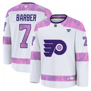 Fanatics Philadelphia Flyers Bill Barber 2024 Hockey Fights Cancer Practice Jersey - White Premium