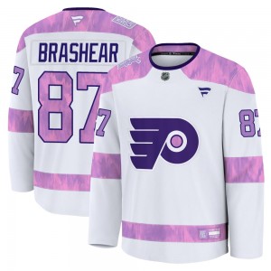Fanatics Philadelphia Flyers Donald Brashear 2024 Hockey Fights Cancer Practice Jersey - White Premium
