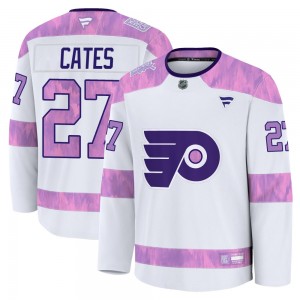 Fanatics Philadelphia Flyers Noah Cates 2024 Hockey Fights Cancer Practice Jersey - White Premium