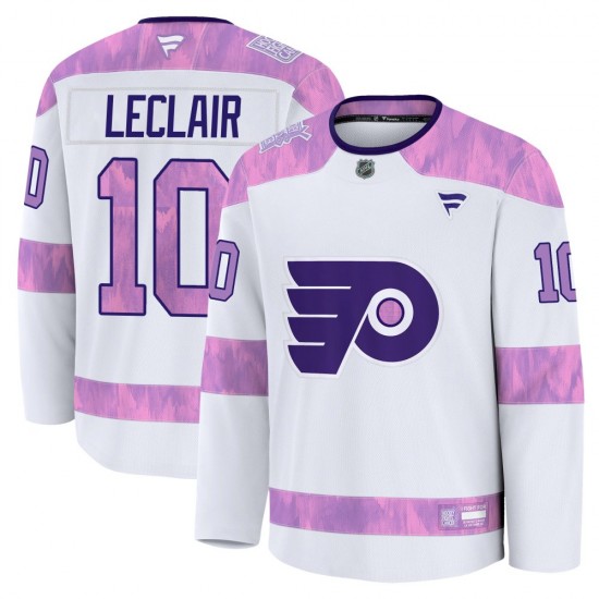 Fanatics Philadelphia Flyers John Leclair 2024 Hockey Fights Cancer Practice Jersey - White Premium