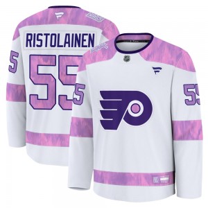 Fanatics Philadelphia Flyers Rasmus Ristolainen 2024 Hockey Fights Cancer Practice Jersey - White Premium