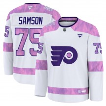 Fanatics Philadelphia Flyers Ethan Samson 2024 Hockey Fights Cancer Practice Jersey - White Premium