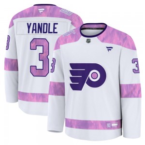 Fanatics Philadelphia Flyers Keith Yandle 2024 Hockey Fights Cancer Practice Jersey - White Premium
