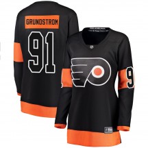 Women's Fanatics Branded Philadelphia Flyers Carl Grundstrom Alternate Jersey - Black Breakaway