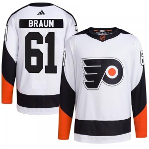 Adidas Philadelphia Flyers Justin Braun Reverse Retro 2.0 Jersey - White Authentic