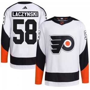 Adidas Philadelphia Flyers Tanner Laczynski Reverse Retro 2.0 Jersey - White Authentic