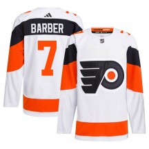 Adidas Philadelphia Flyers Bill Barber 2024 Stadium Series Primegreen Jersey - White Authentic