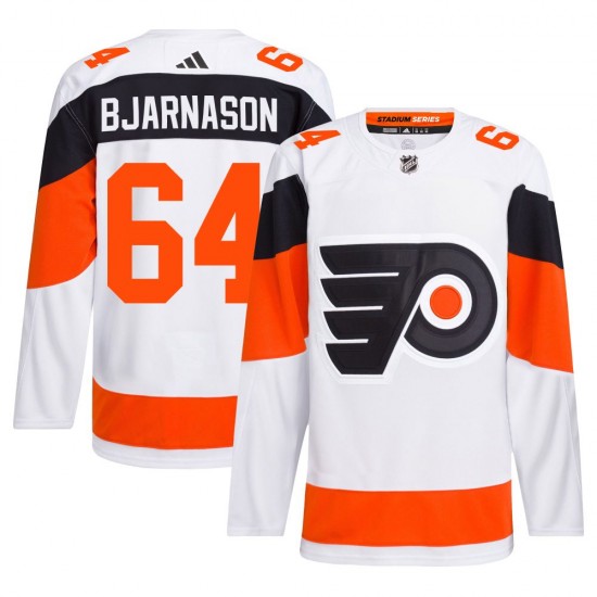 Adidas Philadelphia Flyers Carson Bjarnason 2024 Stadium Series Primegreen Jersey - White Authentic