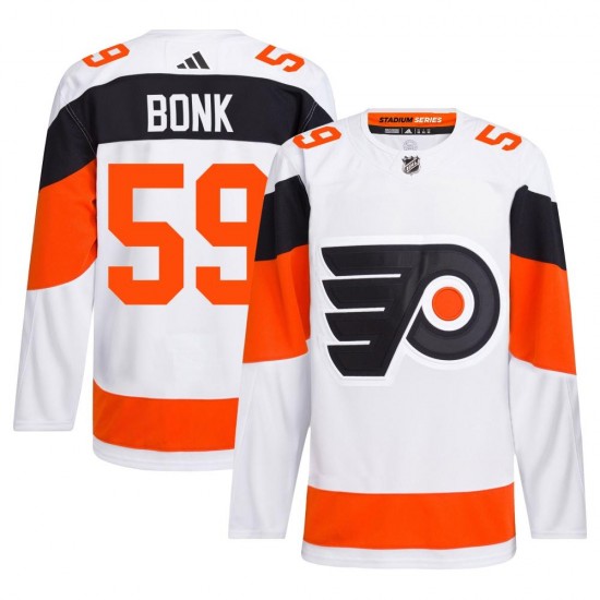 Adidas Philadelphia Flyers Oliver Bonk 2024 Stadium Series Primegreen Jersey - White Authentic