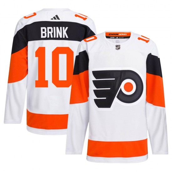 Adidas Philadelphia Flyers Bobby Brink 2024 Stadium Series Primegreen Jersey - White Authentic
