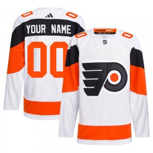 Adidas Philadelphia Flyers Custom Custom 2024 Stadium Series Primegreen Jersey - White Authentic