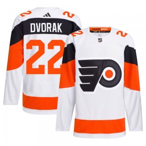 Adidas Philadelphia Flyers Christian Dvorak 2024 Stadium Series Primegreen Jersey - White Authentic