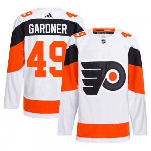 Adidas Philadelphia Flyers Rhett Gardner 2024 Stadium Series Primegreen Jersey - White Authentic