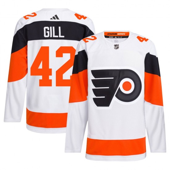 Adidas Philadelphia Flyers Spencer Gill 2024 Stadium Series Primegreen Jersey - White Authentic