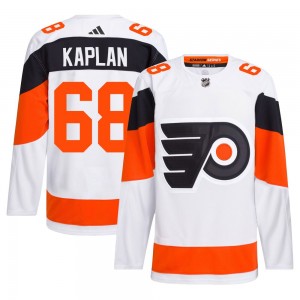 Adidas Philadelphia Flyers Devin Kaplan 2024 Stadium Series Primegreen Jersey - White Authentic