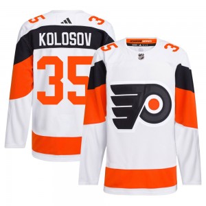 Adidas Philadelphia Flyers Aleksei Kolosov 2024 Stadium Series Primegreen Jersey - White Authentic