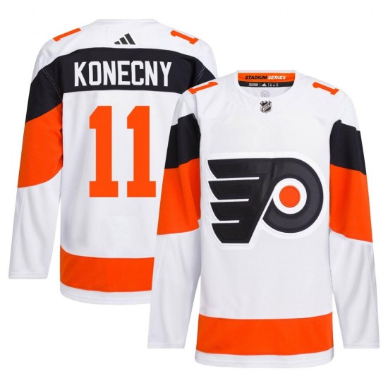 Adidas Philadelphia Flyers Travis Konecny 2024 Stadium Series Primegreen Jersey - White Authentic