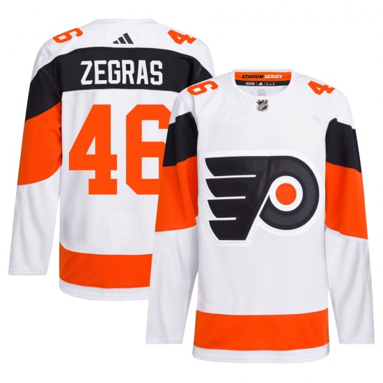 Adidas Philadelphia Flyers Trevor Zegras 2024 Stadium Series Primegreen Jersey - White Authentic