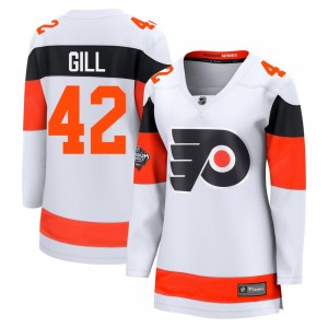 Women's Fanatics Branded Philadelphia Flyers Spencer Gill 2024 Stadium Series Jersey - White Breakaway