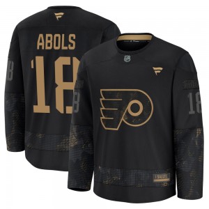 Fanatics Philadelphia Flyers Rodrigo Abols 2024 Military Appreciation Practice Jersey - Black Premium