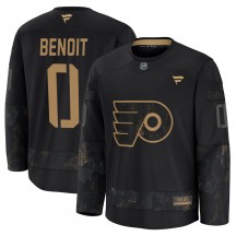Fanatics Philadelphia Flyers Simon Benoit 2024 Military Appreciation Practice Jersey - Black Premium