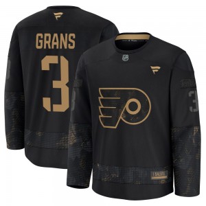 Fanatics Philadelphia Flyers Helge Grans 2024 Military Appreciation Practice Jersey - Black Premium