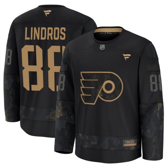 Fanatics Philadelphia Flyers Eric Lindros 2024 Military Appreciation Practice Jersey - Black Premium